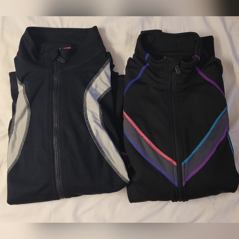 Fila Black Women's Zip Jacket with Multicolor Piping